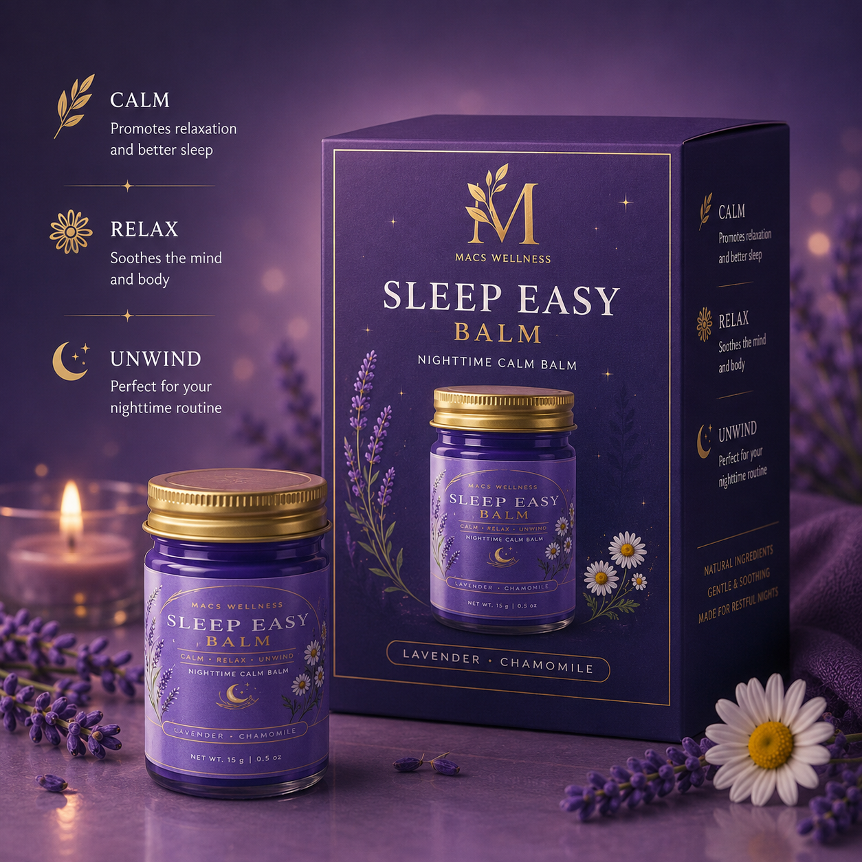 Sleep Easy Lavender Balm 100% Organic