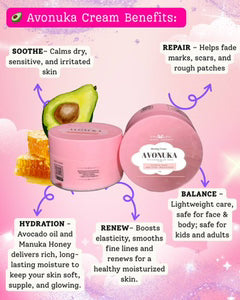 AVONUKA Emollient Cream jar angled side view