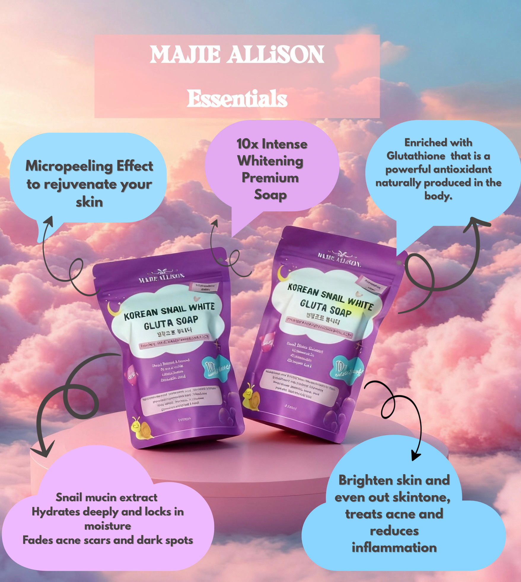 korean glutathione soap Seoul White Korea Bright Renew Serum Glutathione reduces dark spots Korean White Pink Strawberry w/